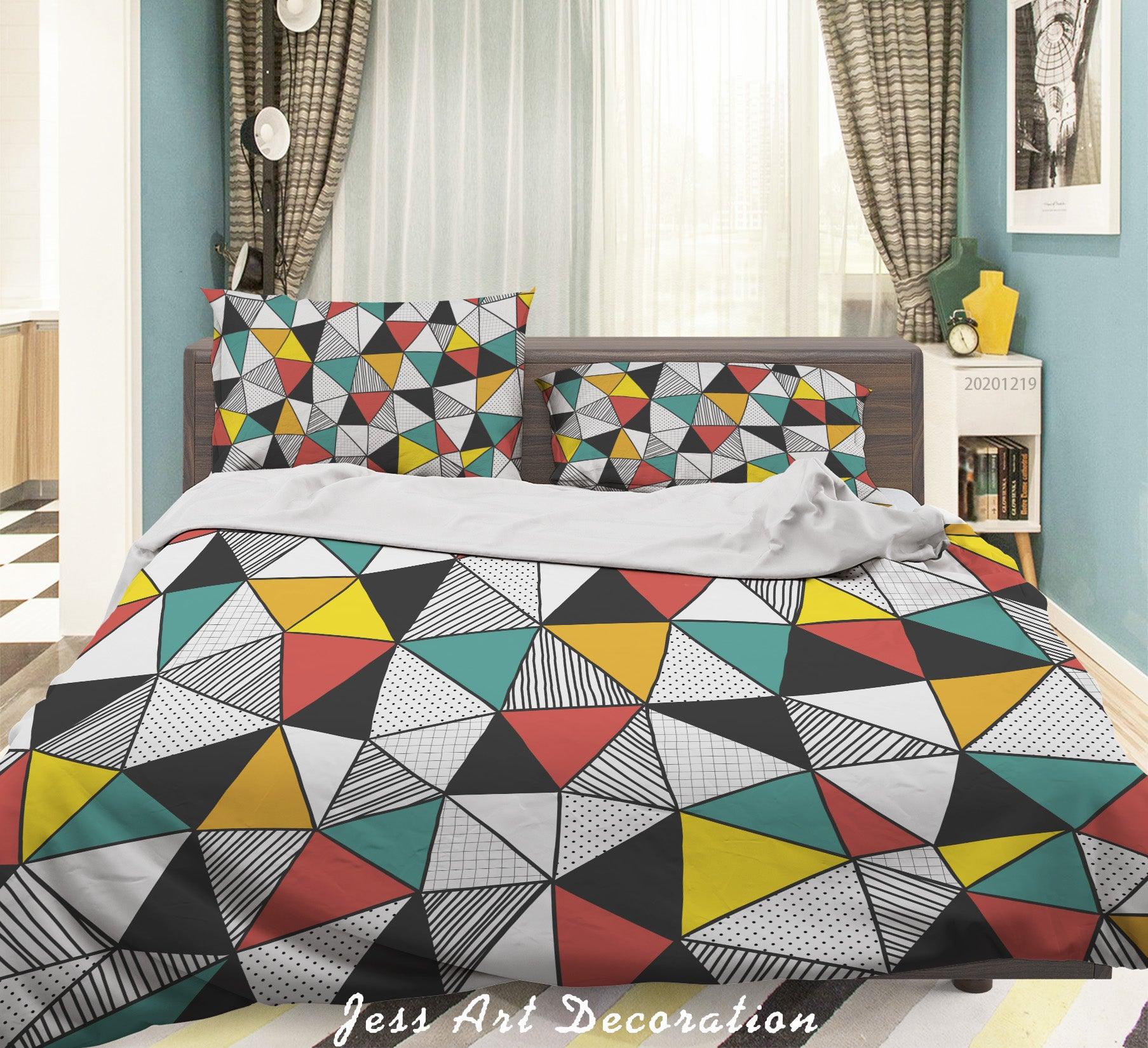 3D Abstract Geometric Pattern Quilt Cover Set Bedding Set Duvet Cover Pillowcases 16- Jess Art Decoration