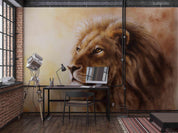 3D Animal Lion Wall Mural Wallpaper LQH 353- Jess Art Decoration