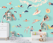 3D Cartoon Beach Game Wall Mural Wallpaper 74- Jess Art Decoration