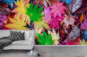 3D Color Maple Leaf Wall Mural Wallpaper LQH 719- Jess Art Decoration