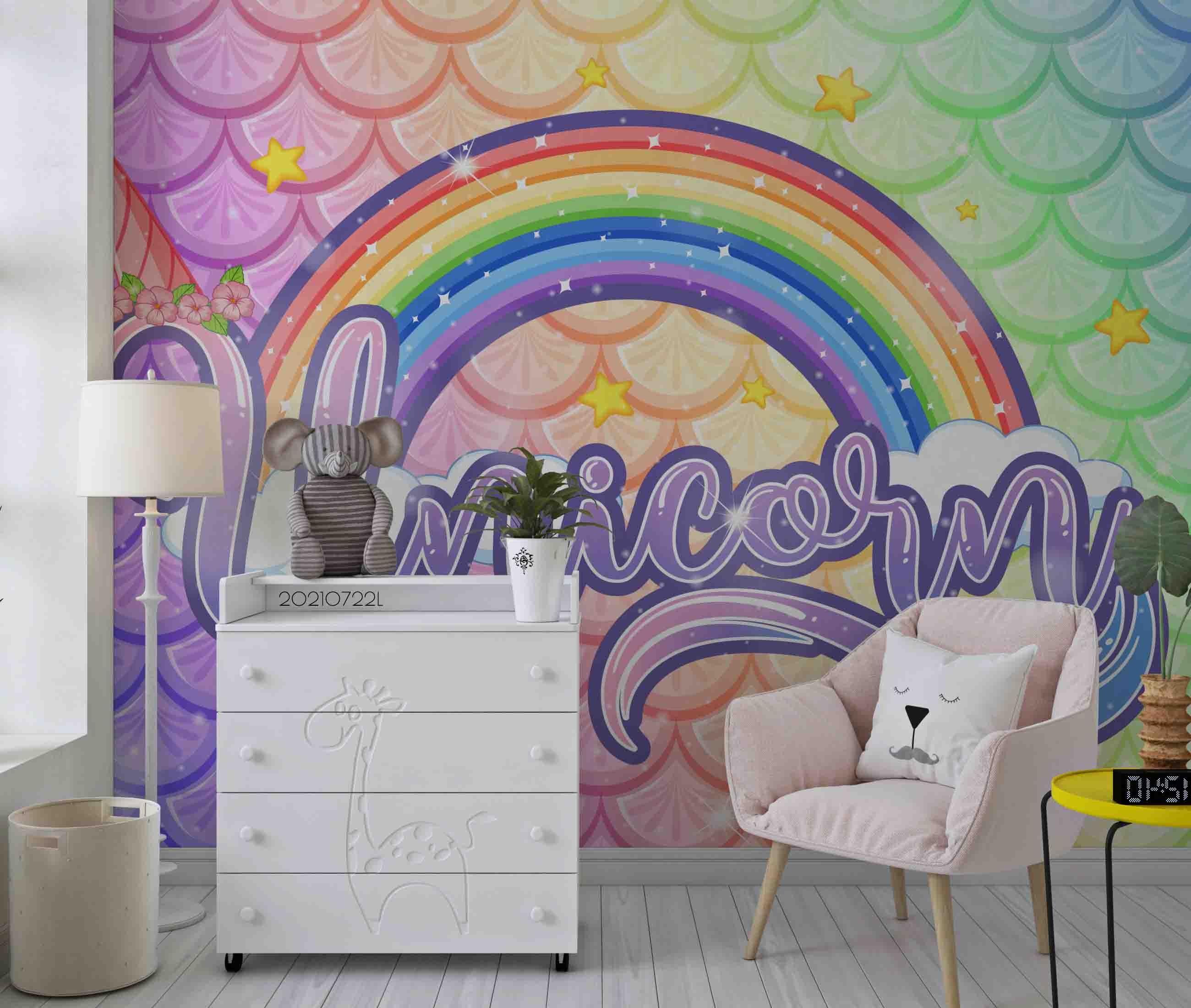 3D Hand-painted Color Rainbow Slogan Wall Mural Wallpaper SWW3587- Jess Art Decoration