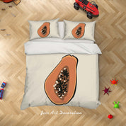 3D White Papaya Quilt Cover Set Bedding Set Duvet Cover Pillowcases SF05- Jess Art Decoration