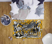 3D Abstract Yellow Monster Graffiti Non-Slip Rug Mat 17- Jess Art Decoration