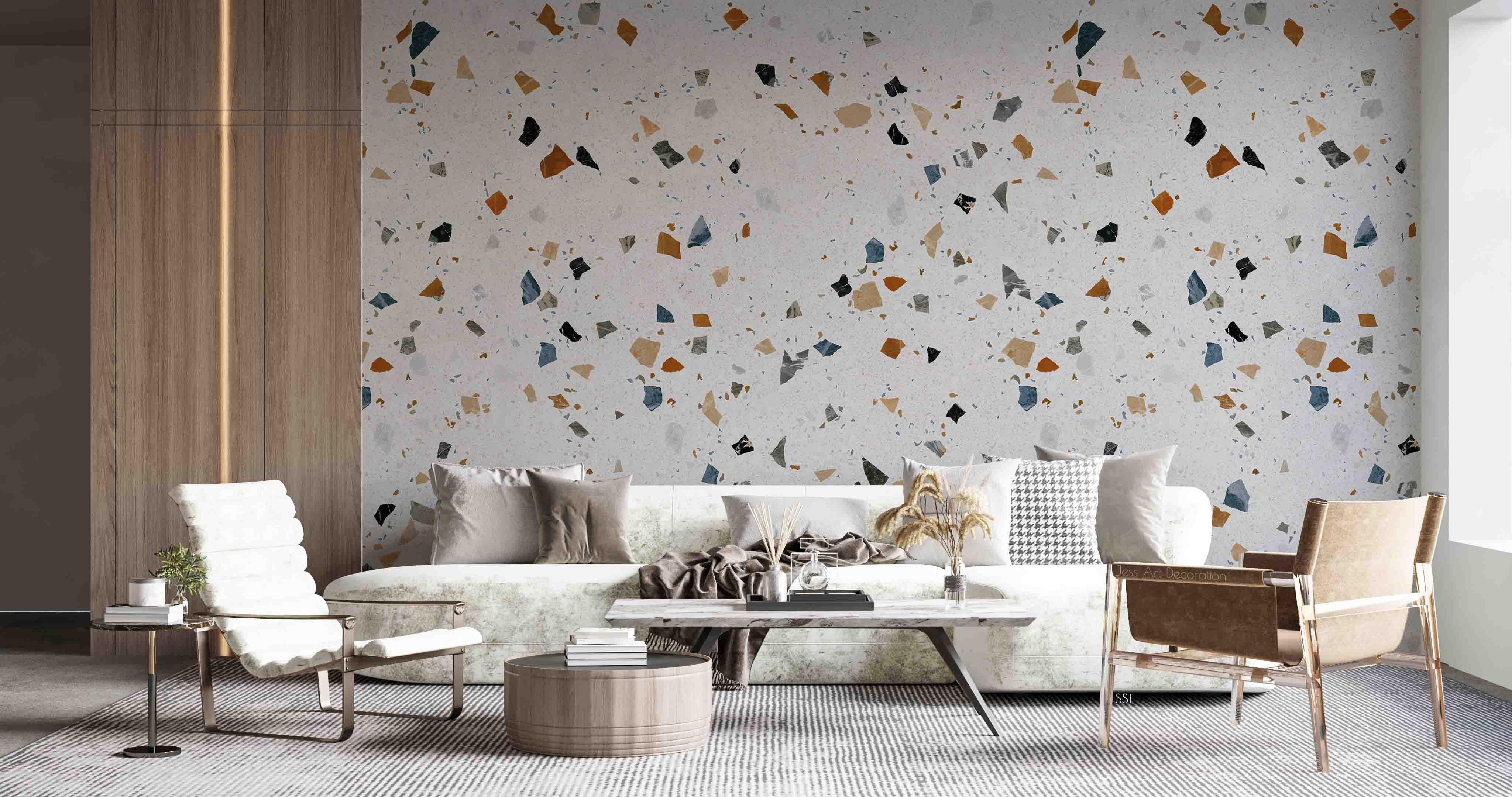 3D Terrazzo Texture modern terrazzo pattern wall mural wallpaper for living room - view 3
