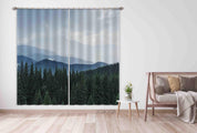 3D Mountain Forest Nature Landscape Curtains and Drapes LQH 60- Jess Art Decoration