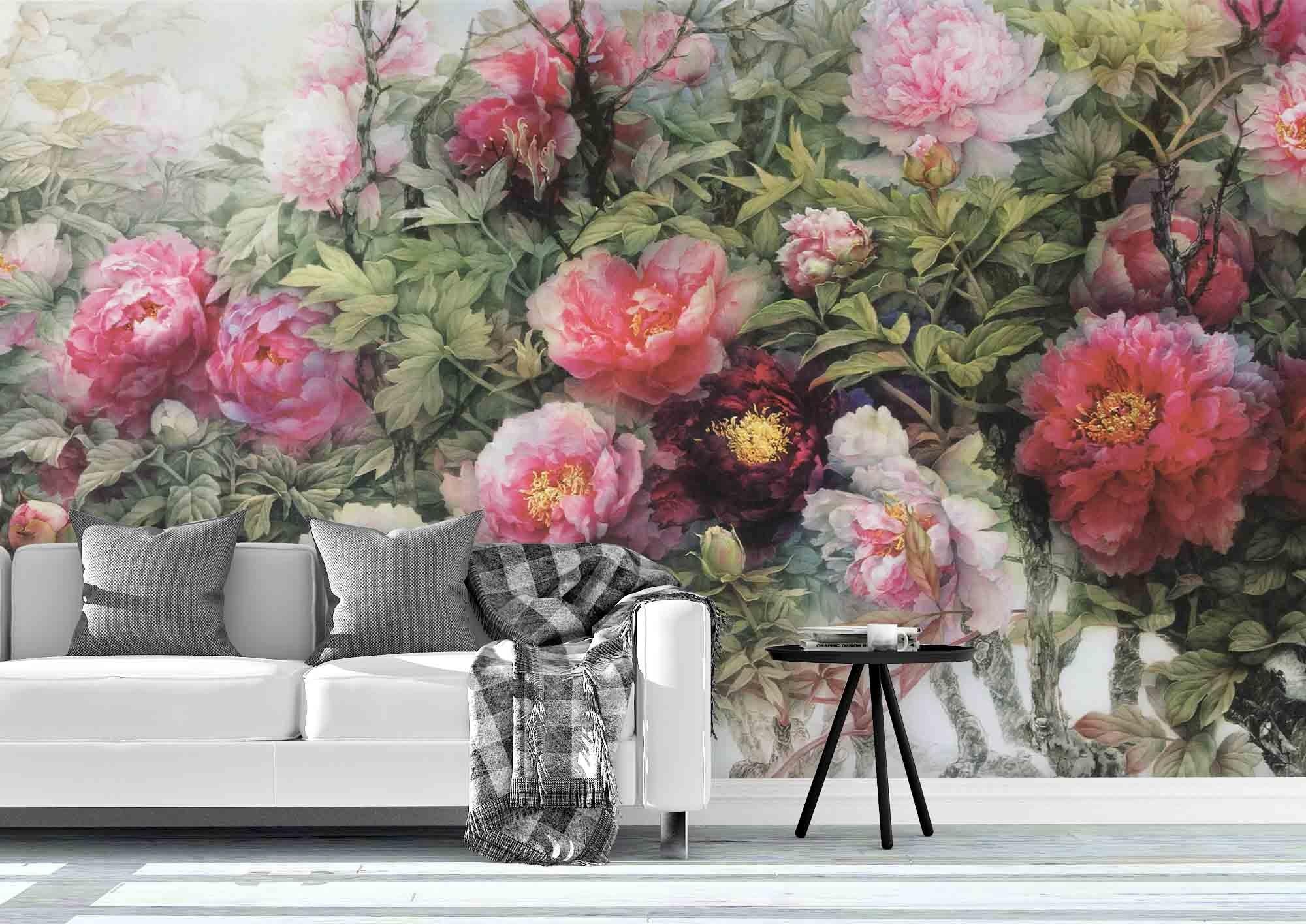 3D Peony Flower Wall Mural Wallpaper 221- Jess Art Decoration