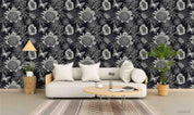 3D Retro Grey Floral Wall Mural Wallpaper A107 LQH- Jess Art Decoration
