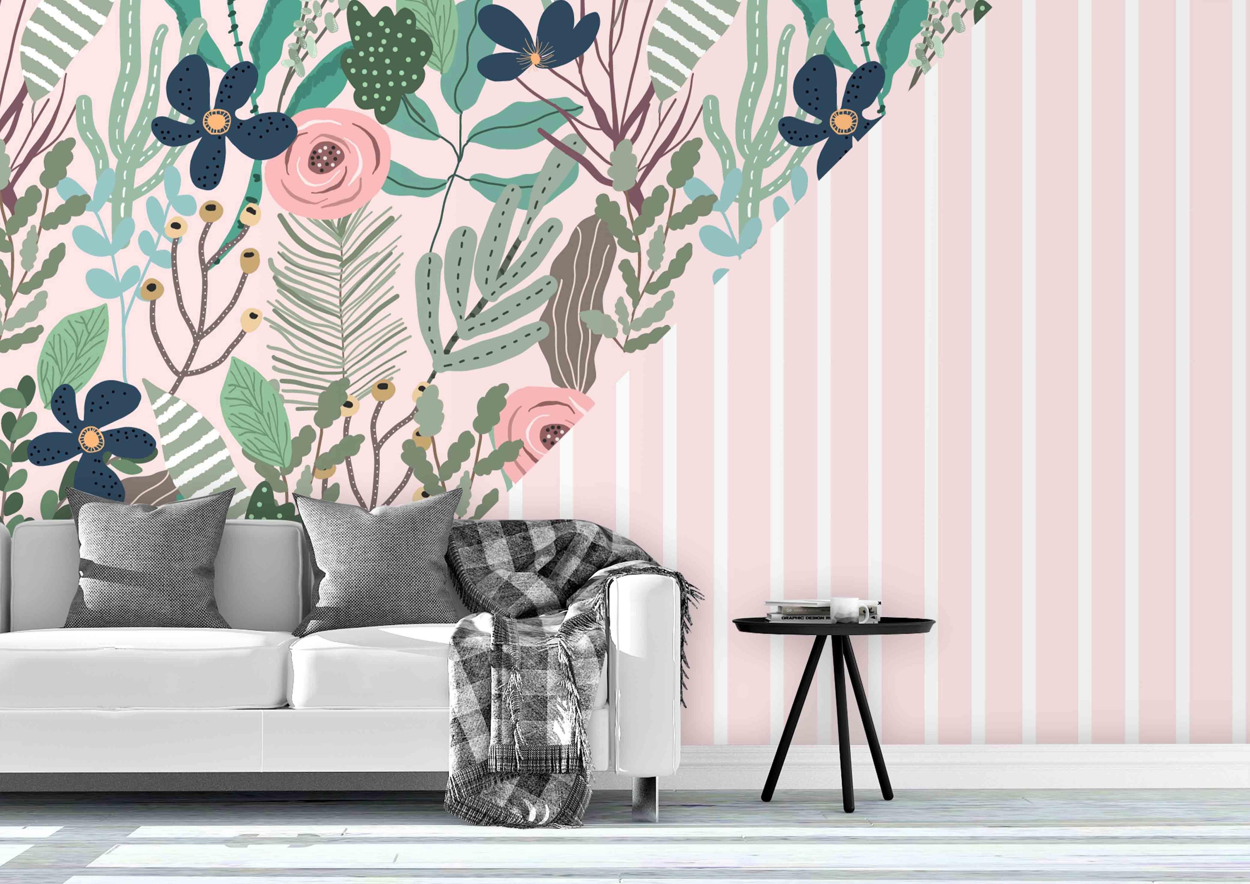 3D Pink Flowers Leaves Wall Mural Wallpaper 10- Jess Art Decoration
