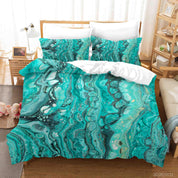 3D Abstract Green Marble Texture Quilt Cover Set Bedding Set Duvet Cover Pillowcases 64- Jess Art Decoration