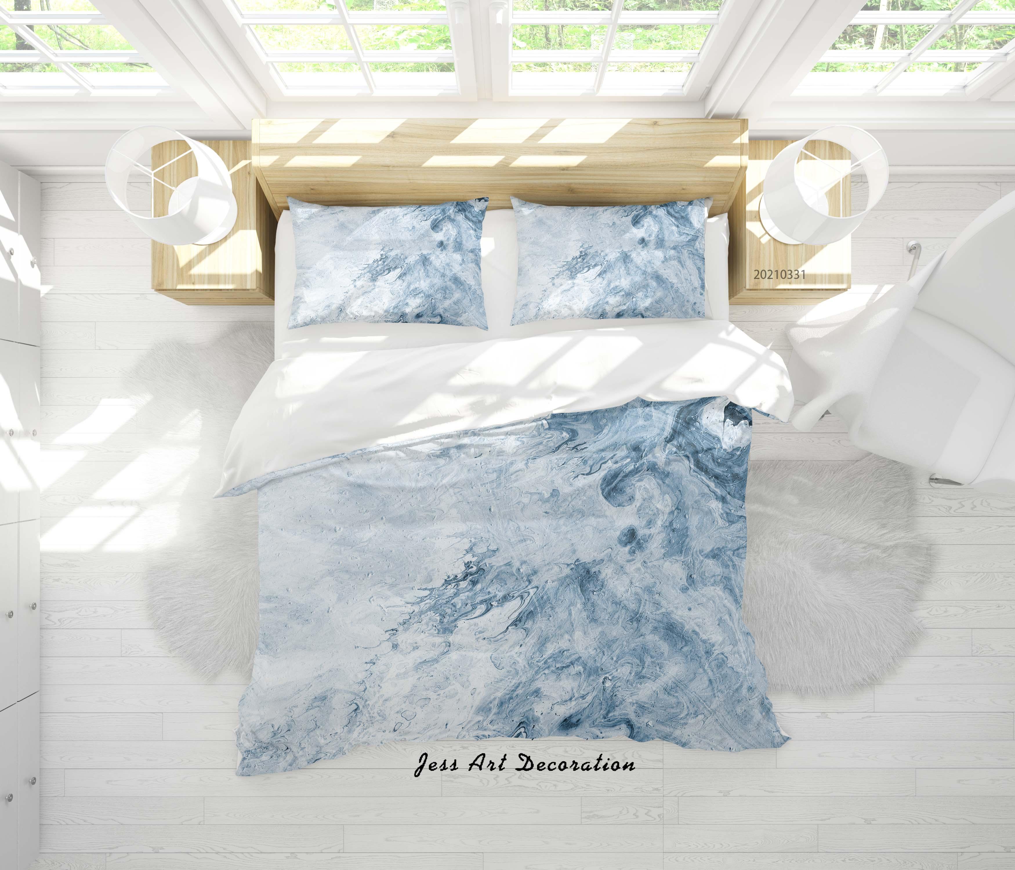 3D Abstract Marble Texture Quilt Cover Set Bedding Set Duvet Cover Pillowcases 160- Jess Art Decoration
