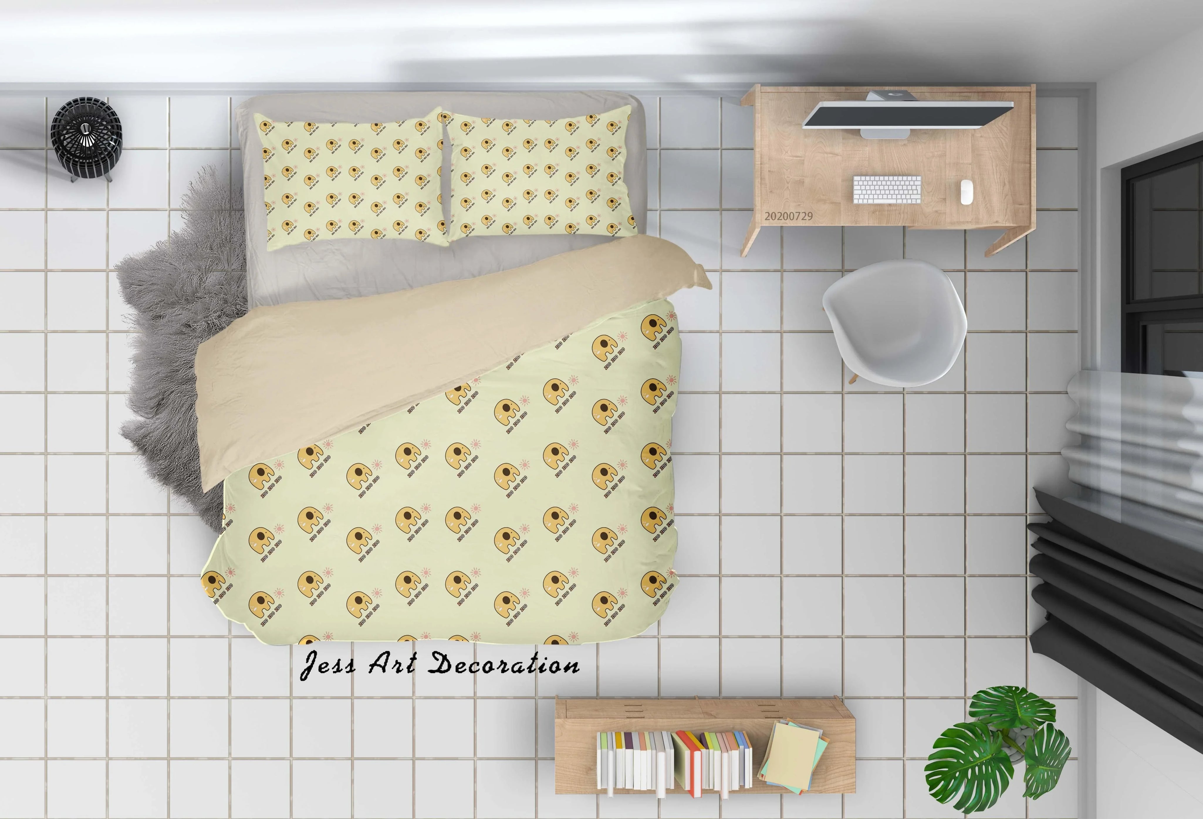 3D Cartoon Yellow Animal Quilt Cover Set Bedding Set Duvet Cover Pillowcases LXL 164- Jess Art Decoration