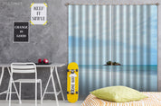 3D Landscape Ocean Island Sky Clouds Curtains and Drapes GD 3569- Jess Art Decoration
