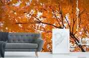 3D Autumn Maple Leaf Wall Mural Wallpaper LQH 305- Jess Art Decoration