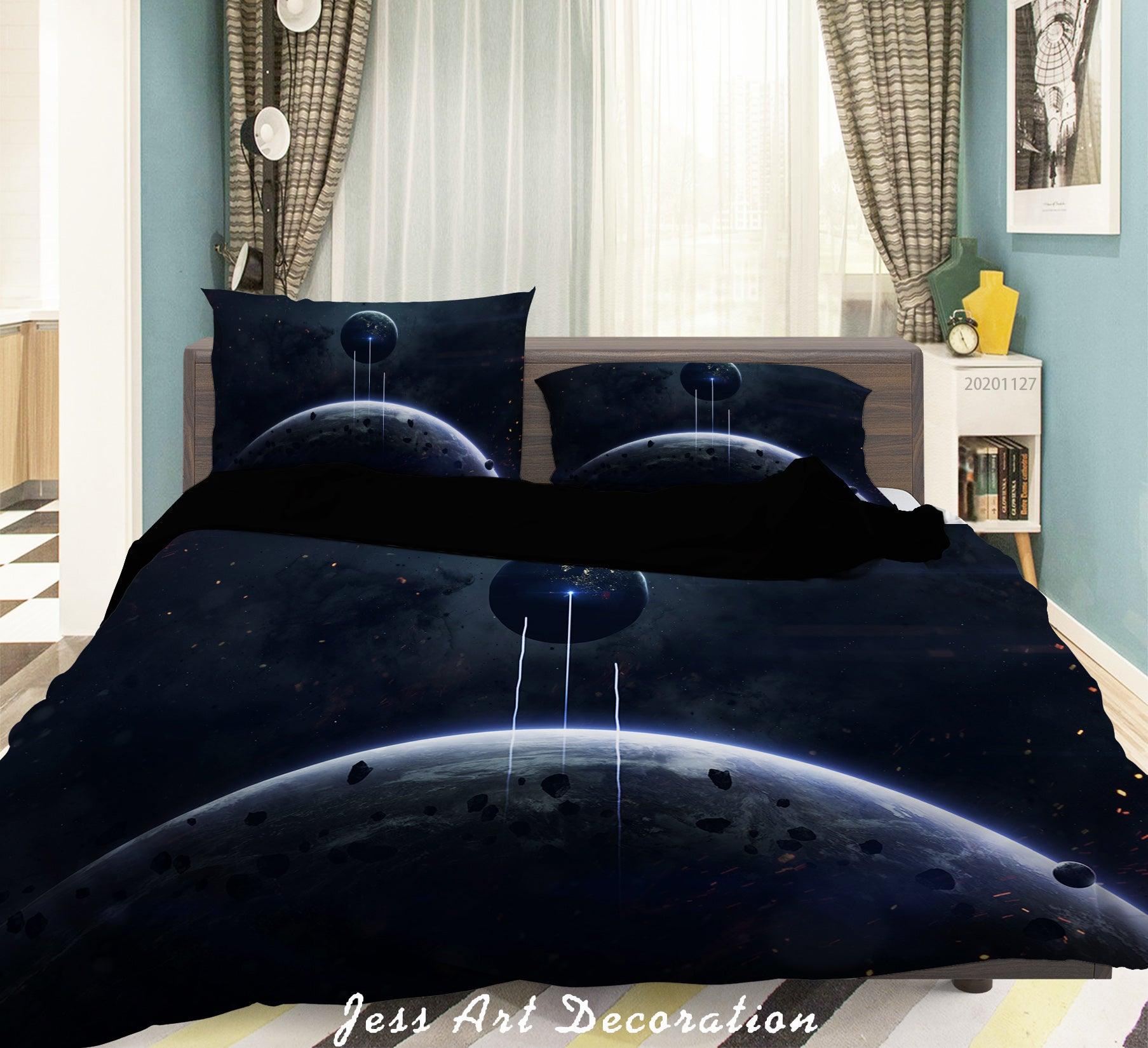 3D Abstract Dark Space Planet Science Quilt Cover Set Bedding Set Duvet Cover Pillowcases LXL- Jess Art Decoration