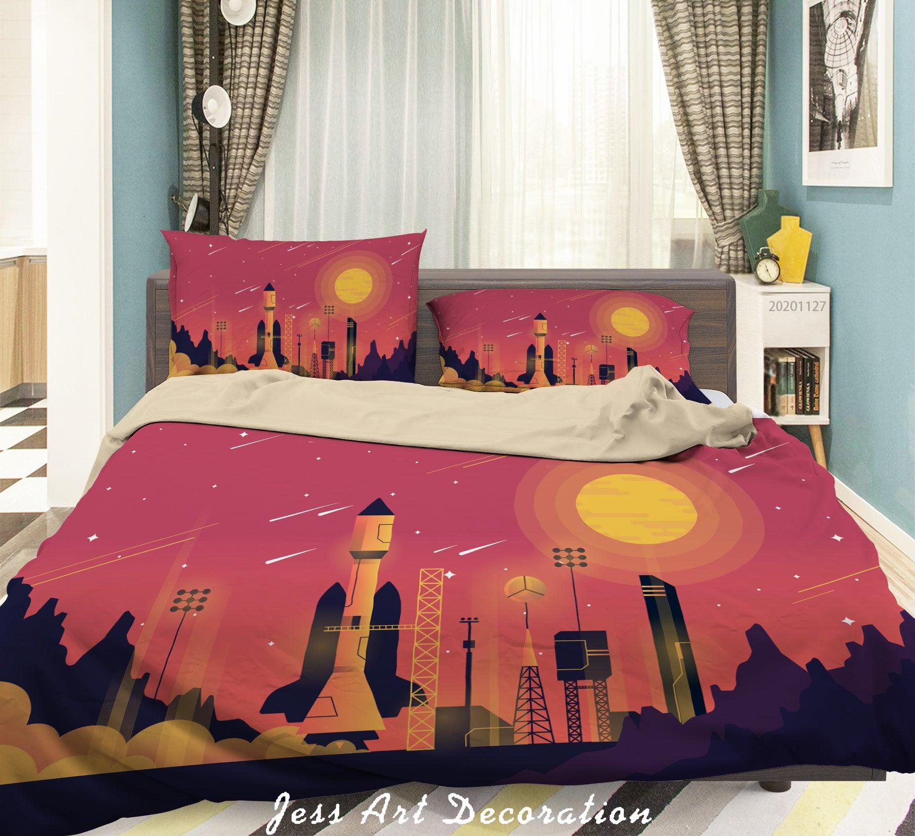 3D Abstract Dark Space Astronaut Quilt Cover Set Bedding Set Duvet Cover Pillowcases LXL- Jess Art Decoration