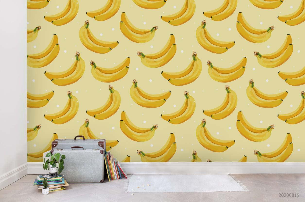 3D Hand Sketching Banana Fruity Yellow Wall Mural Wallpaper LXL 1048- Jess Art Decoration