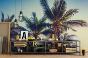 3D beautiful palm tree blue sky wall mural wallpaper 6- Jess Art Decoration