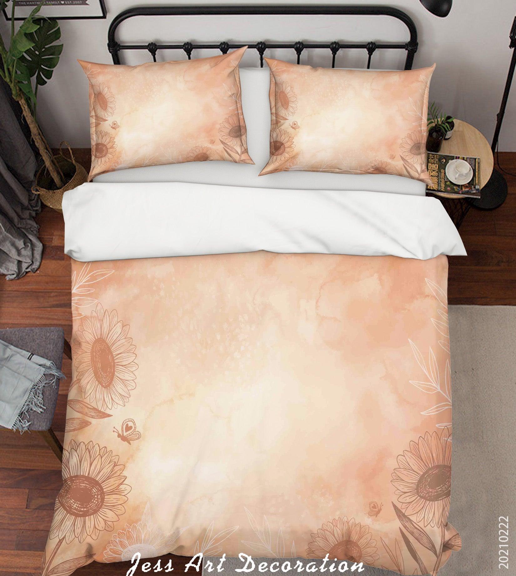 3D Watercolor Floral Pattern Quilt Cover Set Bedding Set Duvet Cover Pillowcases 170- Jess Art Decoration