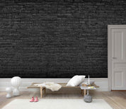 3D Black Brick Wall Texture Wall Mural Wallpaper LQH 129- Jess Art Decoration