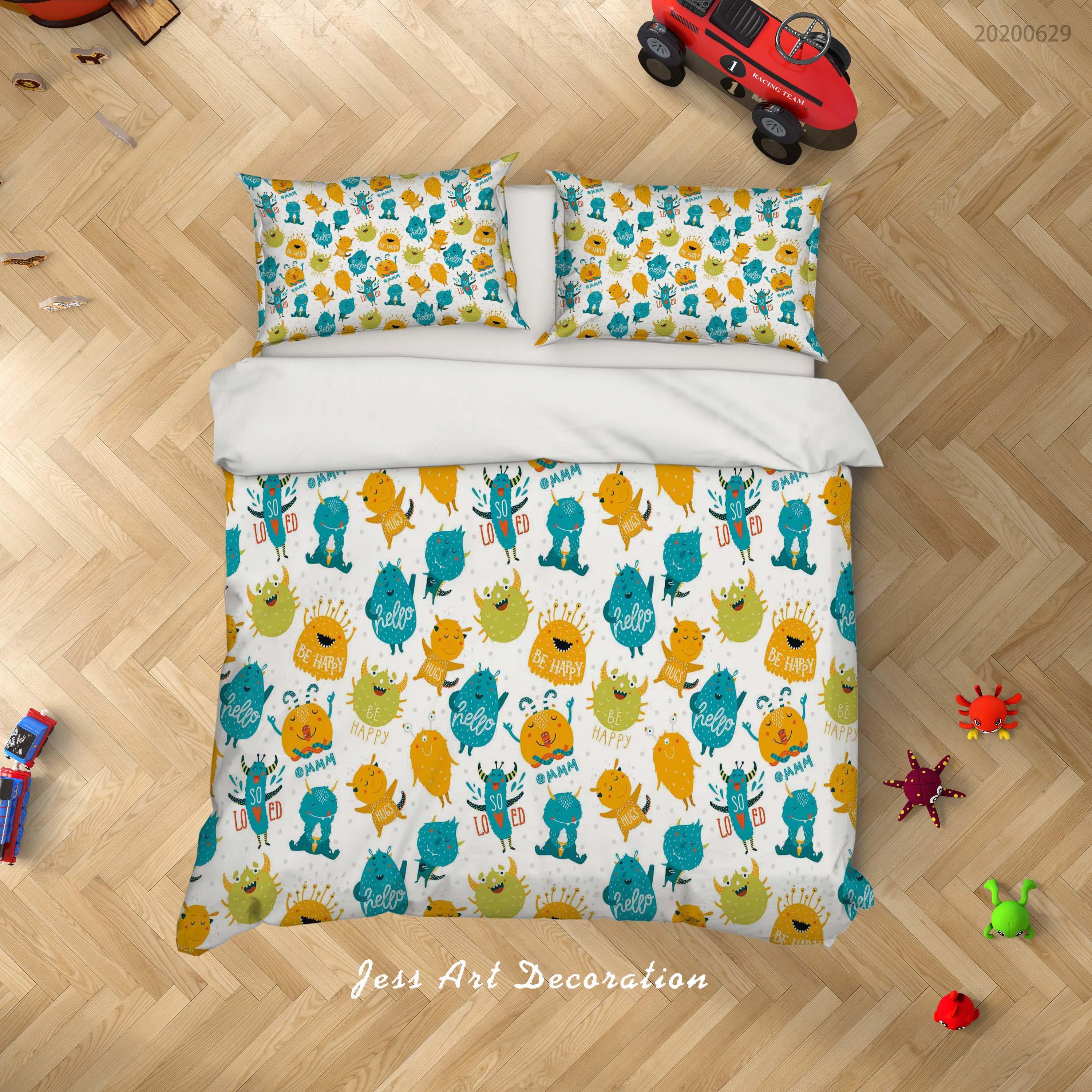 3D Monster Quilt Cover Set Bedding Set Duvet Cover Pillowcases SF32- Jess Art Decoration