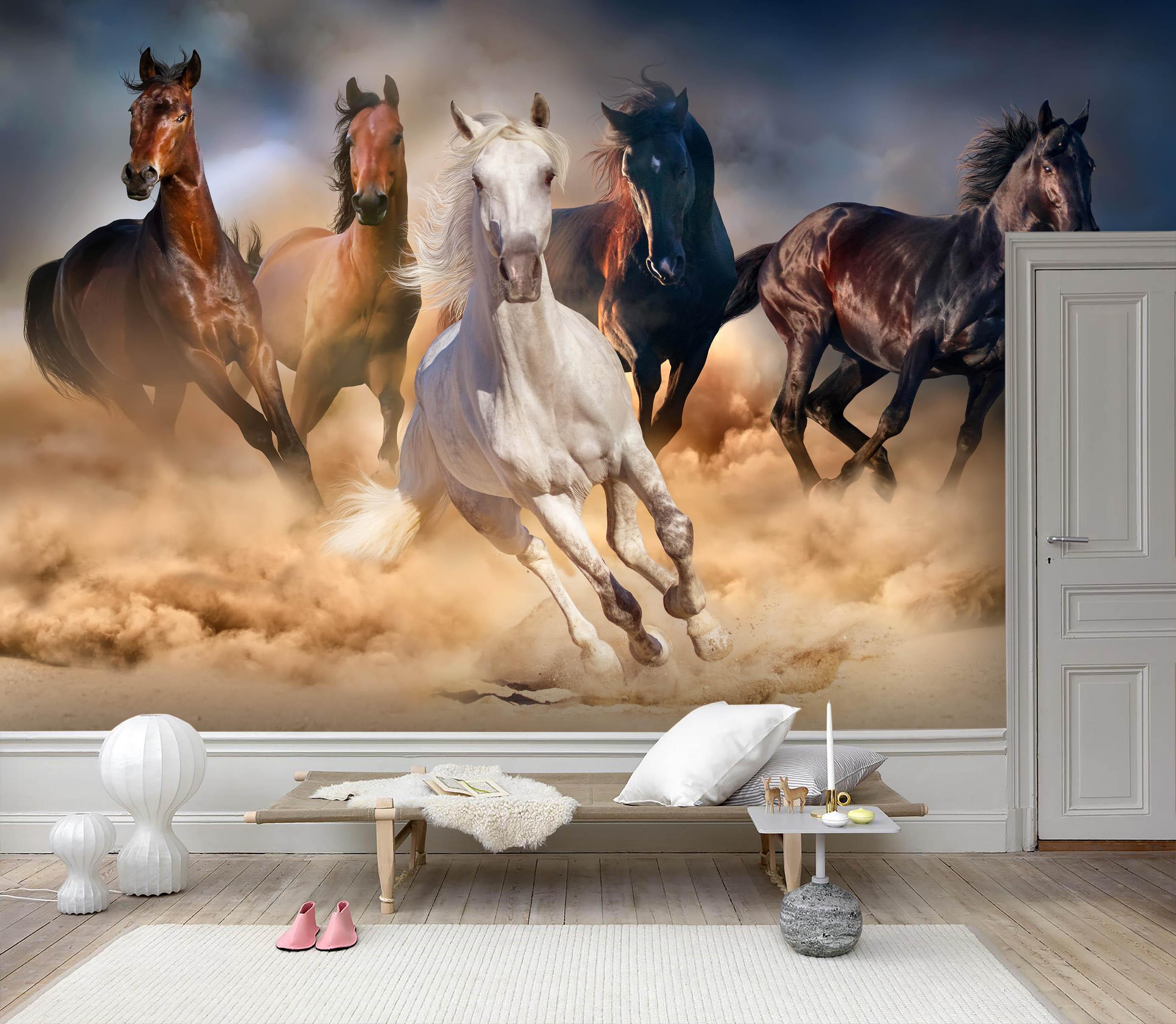 3D Galloping Horse Wall Mural Wallpaper 77- Jess Art Decoration