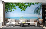 3D Tropical Beach Ocean Koh Samui Coconut Palm Trees Wall Mural Wallpaper GD 2389- Jess Art Decoration