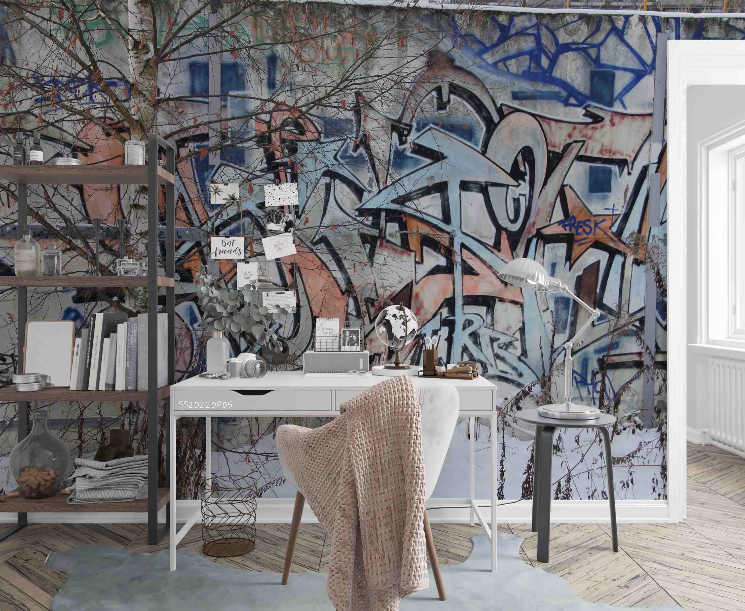 3D Abstract Art Graffiti Wall Mural Wallpaper GD 2655- Jess Art Decoration