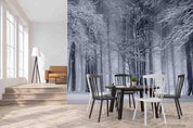 3D Winter Snow Tree Forest Wall Mural Wallpaper SWW392- Jess Art Decoration