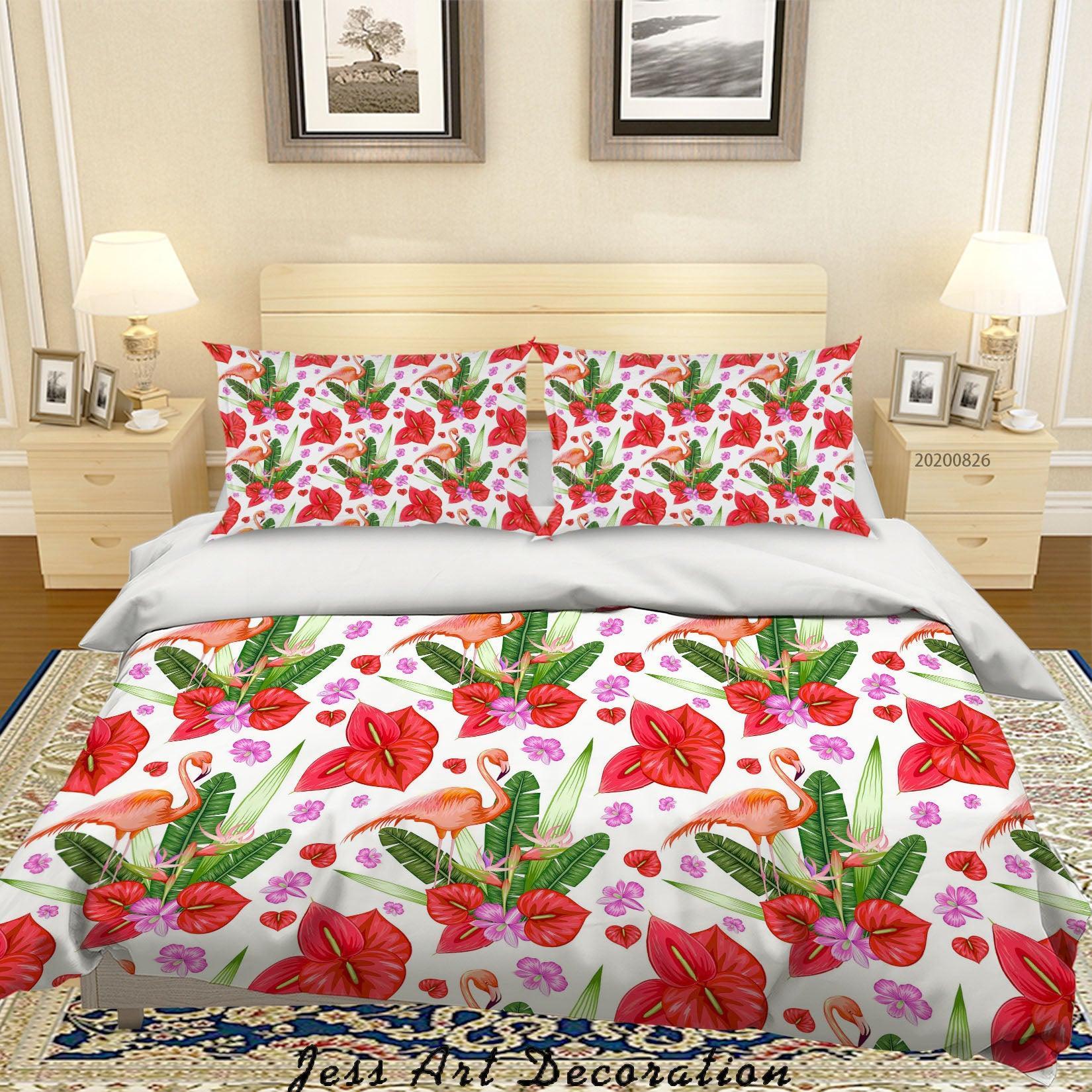 3D Flowers Birds Leaves Pattern Quilt Cover Set Bedding Set Duvet Cover Pillowcases WJ 1330- Jess Art Decoration