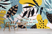3D Hand Sketching Colorful Pattern Leaves Wall Mural Wallpaper LXL 919- Jess Art Decoration