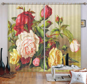 3D Beautiful Roses Colorful Curtains and Drapes GD 4555- Jess Art Decoration