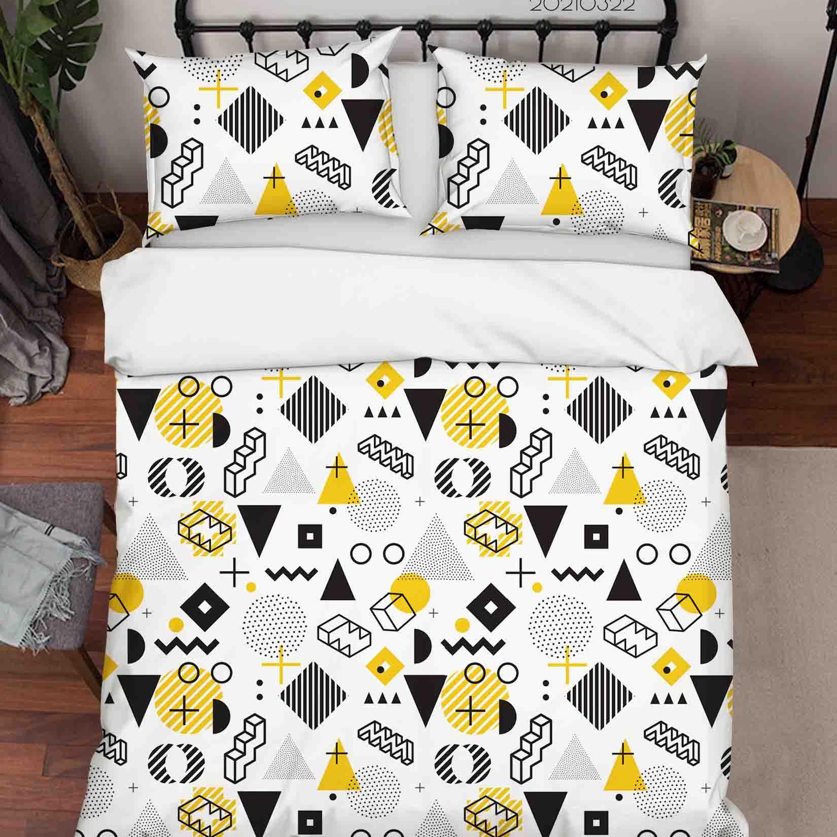 3D Abstract Geometric Pattern Quilt Cover Set Bedding Set Duvet Cover Pillowcases 120- Jess Art Decoration