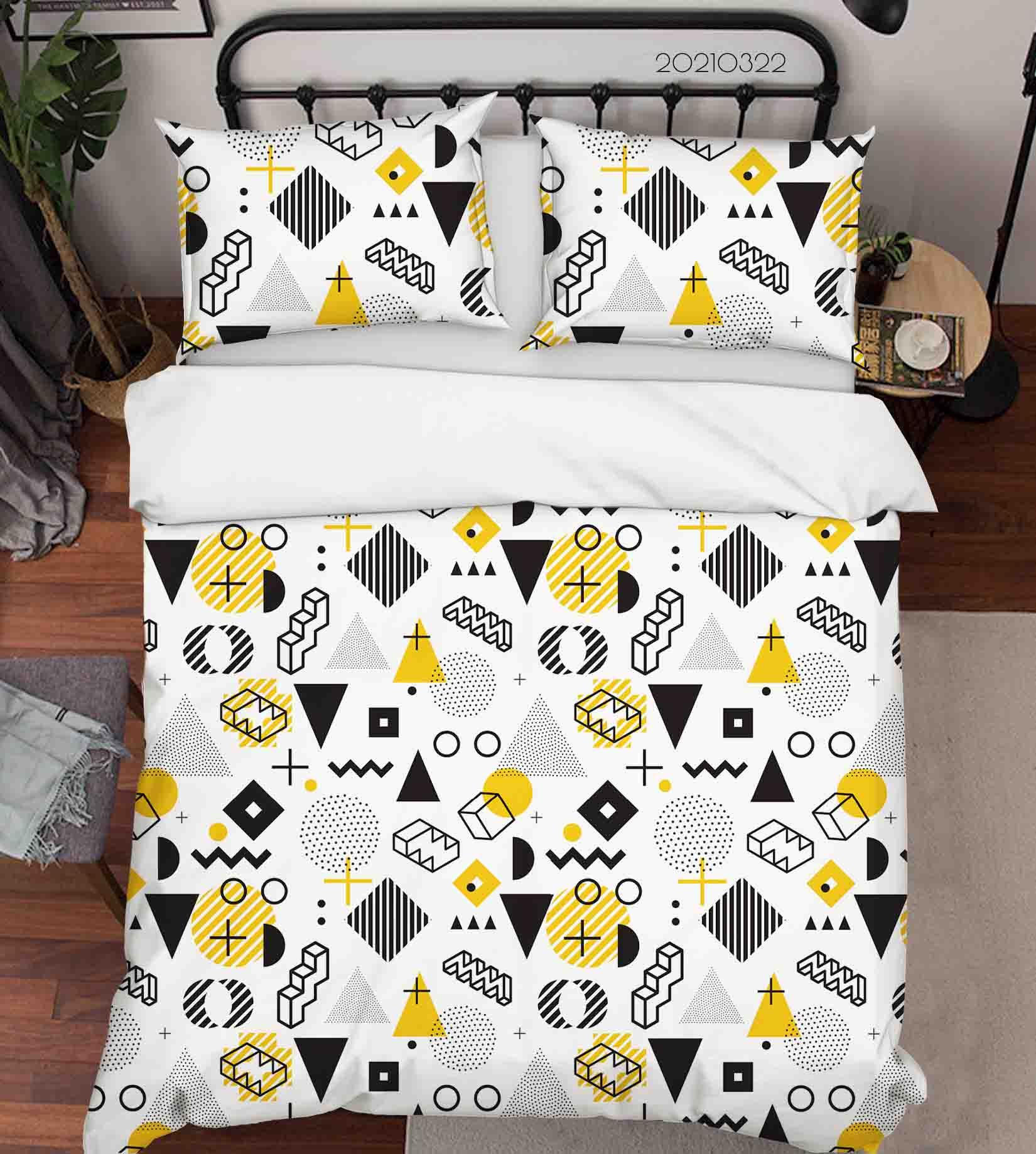 3D Abstract Geometric Pattern Quilt Cover Set Bedding Set Duvet Cover Pillowcases 120- Jess Art Decoration