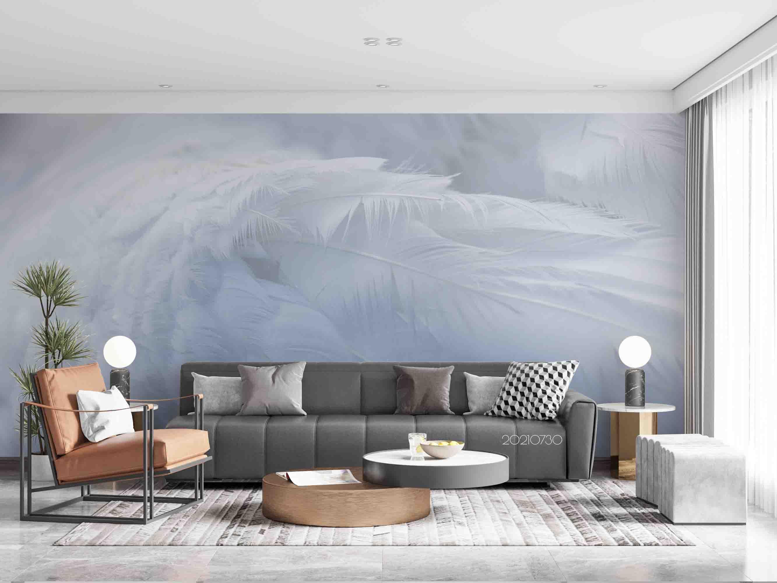 3D White Feather Wing Wall Mural Wallpaper SWW4457- Jess Art Decoration