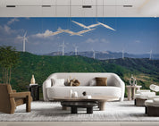 3D Wind Turbine Windmill Energy Farm Wall Mural Wallpaper GD 2120- Jess Art Decoration