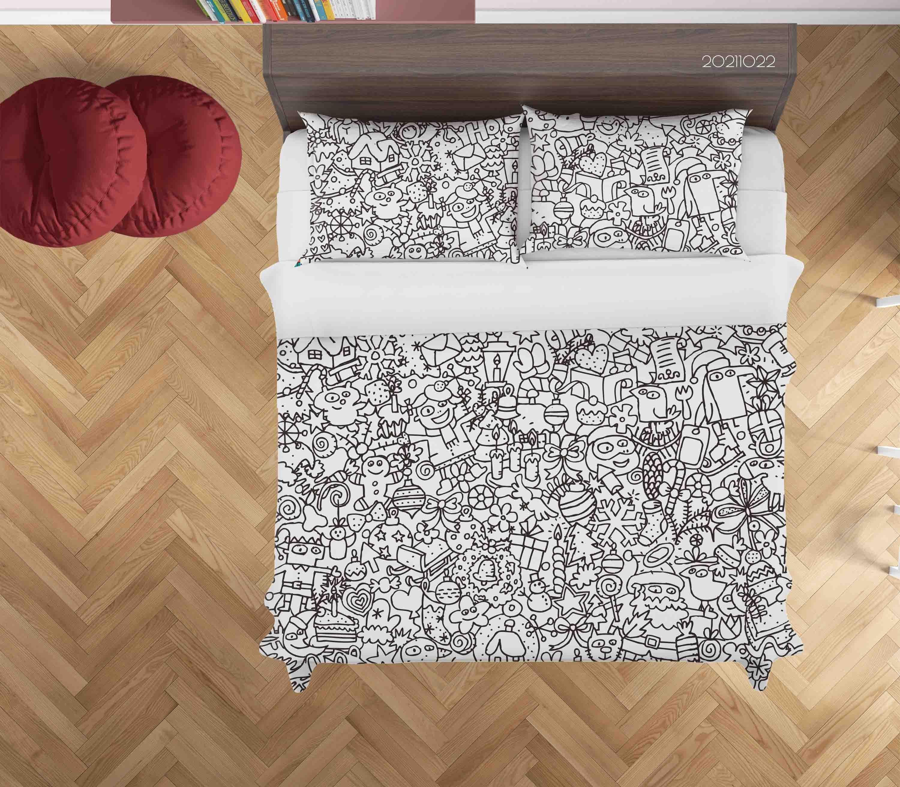 3D Abstract Art Graffiti Quilt Cover Set Bedding Set Duvet Cover Pillowcases 83- Jess Art Decoration