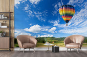 3D Hot Air Balloon Meadow Blue Sky Wall Mural Wallpaper GD 2264- Jess Art Decoration