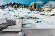 3D Winter Snow Mountain Village Wall Mural Wallpaper SWW4117- Jess Art Decoration