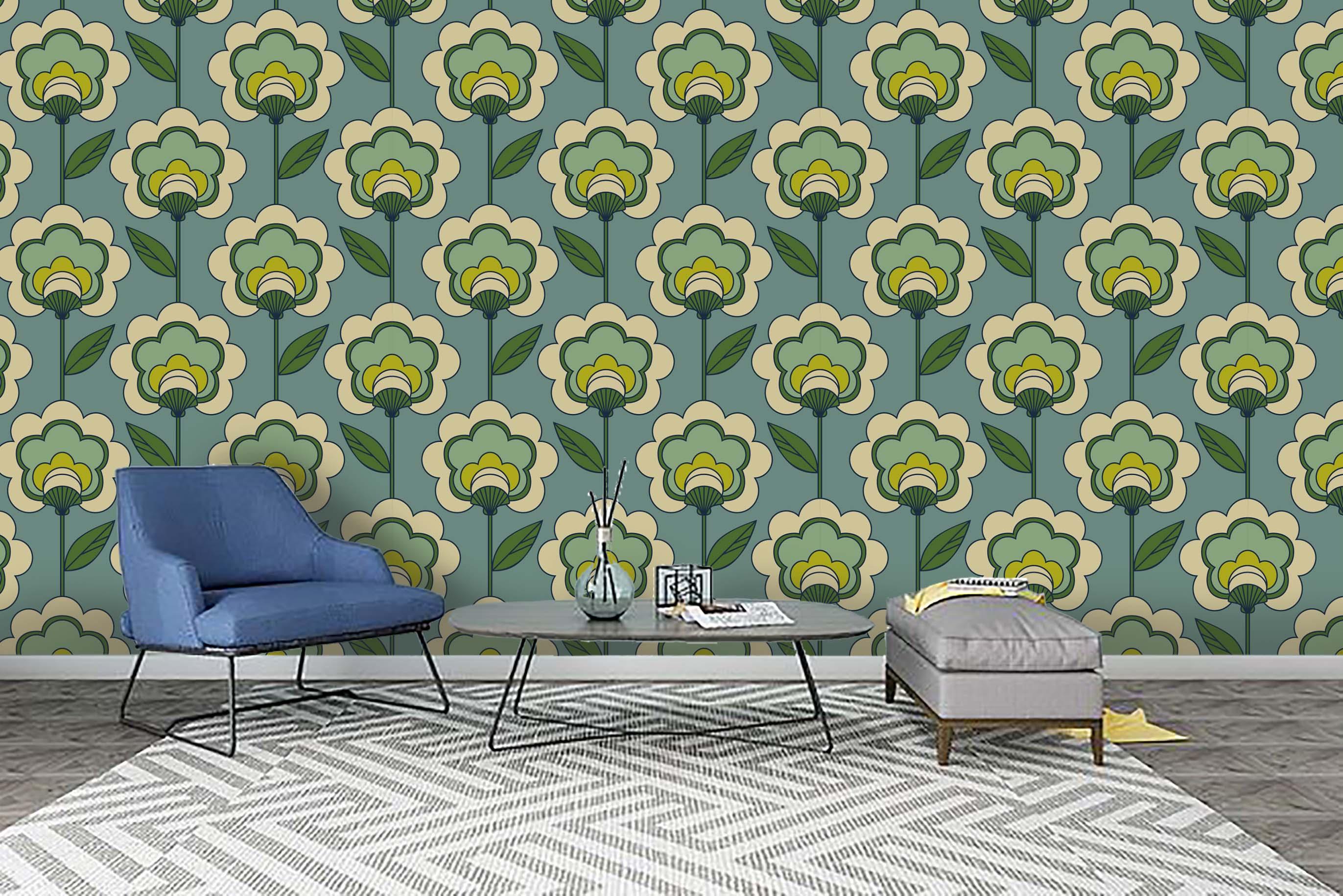 3D Green Flower Wall Mural Wallpaper 183- Jess Art Decoration