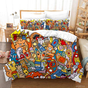 3D Abstract Color Monster Graffiti Quilt Cover Set Bedding Set Duvet Cover Pillowcases 23- Jess Art Decoration