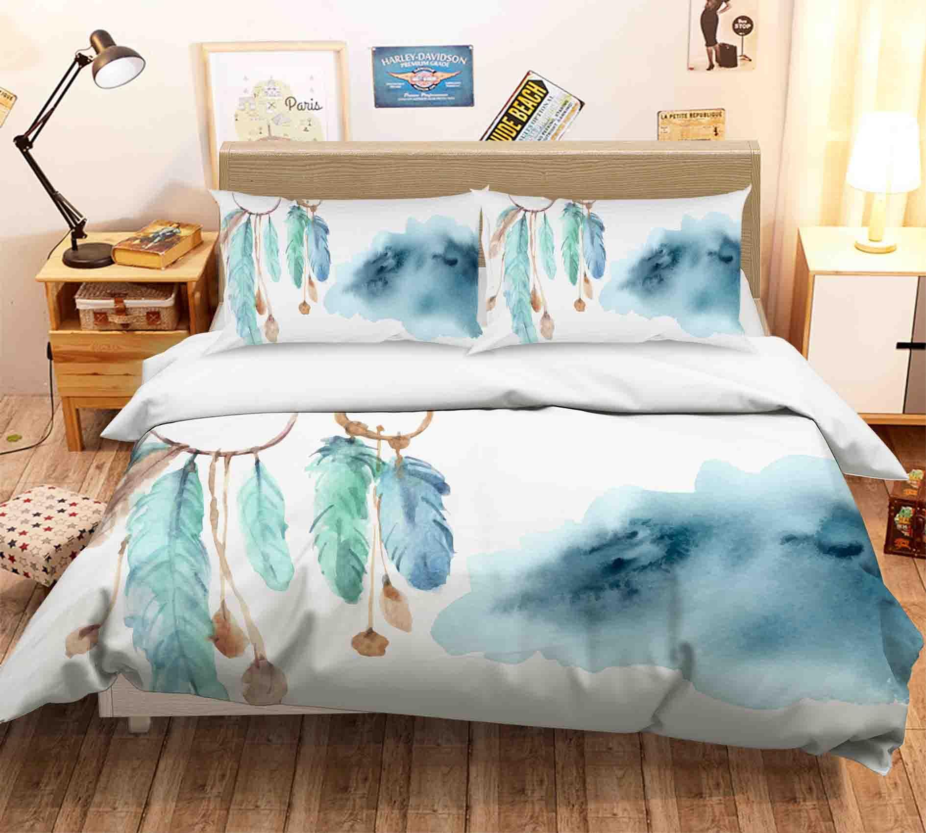 3D Watercolor Dreamcatcher Quilt Cover Set Bedding Set Duvet Cover Pillowcases SF016- Jess Art Decoration