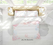 3D Watercolor Pink Floral Quilt Cover Set Bedding Set Duvet Cover Pillowcases 32- Jess Art Decoration