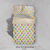 3D Abstract Hand Draw Cartoon Elephant Pattern Quilt Cover Set Bedding Set Duvet Cover Pillowcases WJ 3506- Jess Art Decoration