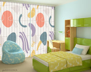 3D Abstract Color Shape Curtains and Drapes LQH 32- Jess Art Decoration