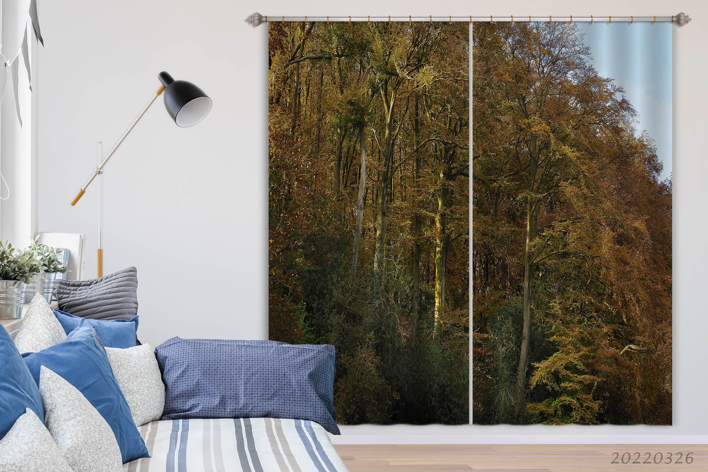 3D Landscape Mountain Forest Sunbeam Curtains and Drapes GD 2989- Jess Art Decoration