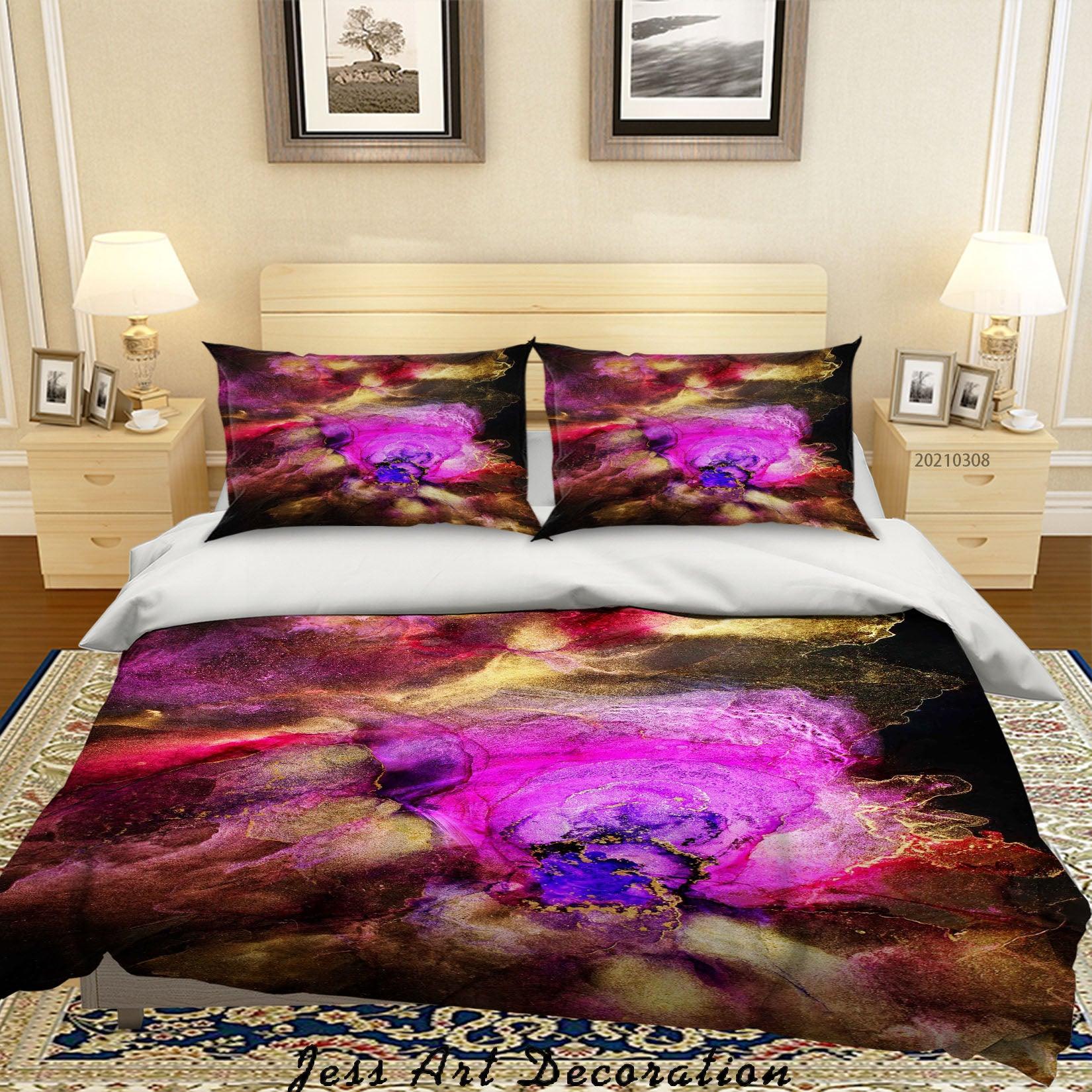 3D Abstract Color Marble Quilt Cover Set Bedding Set Duvet Cover Pillowcases 304- Jess Art Decoration