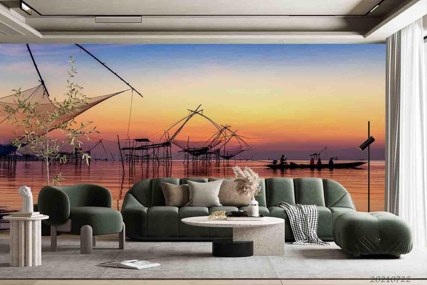 3D Sunset Sky Sea Landscape Wall Mural Wallpaper LQH 577- Jess Art Decoration