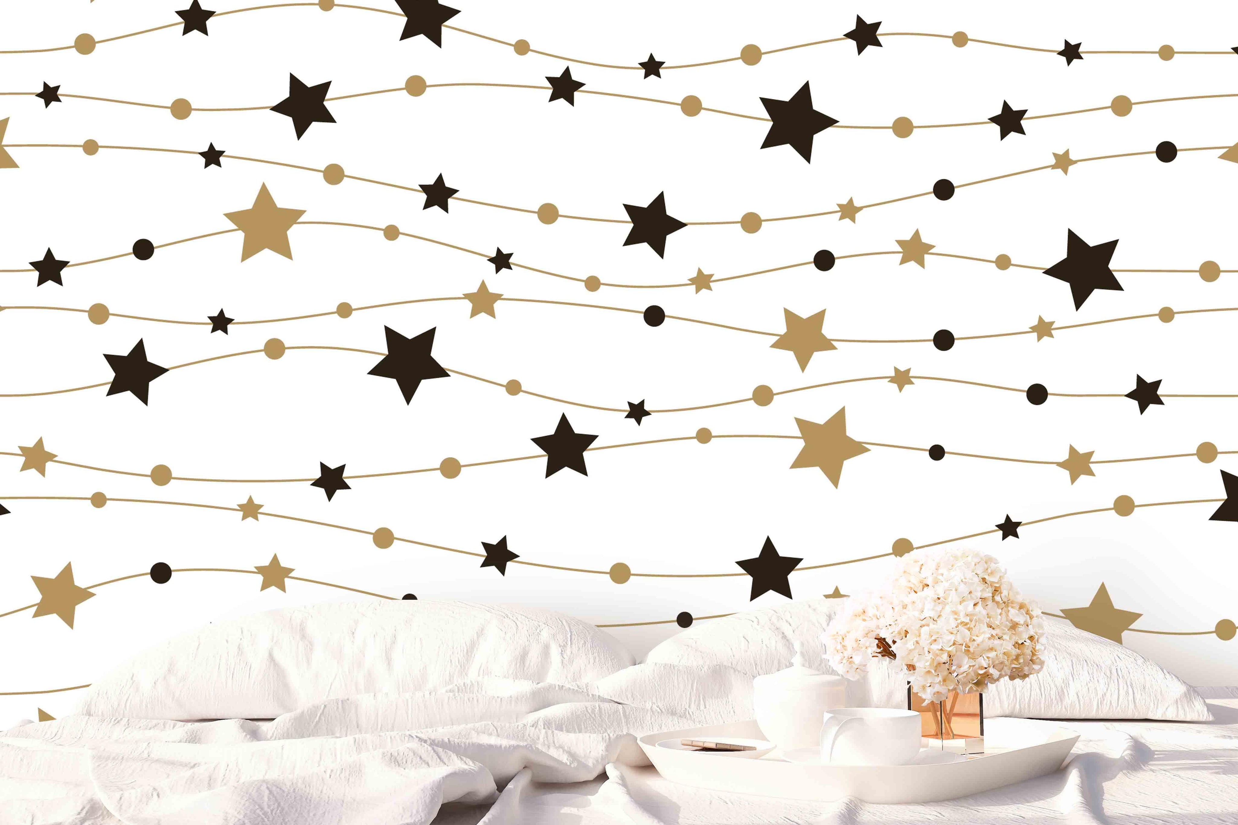 3D Black White  Star Line Wall Mural Wallpaper 19- Jess Art Decoration