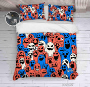 3D Abstract Ghost Graffiti Quilt Cover Set Bedding Set Duvet Cover Pillowcases 27- Jess Art Decoration