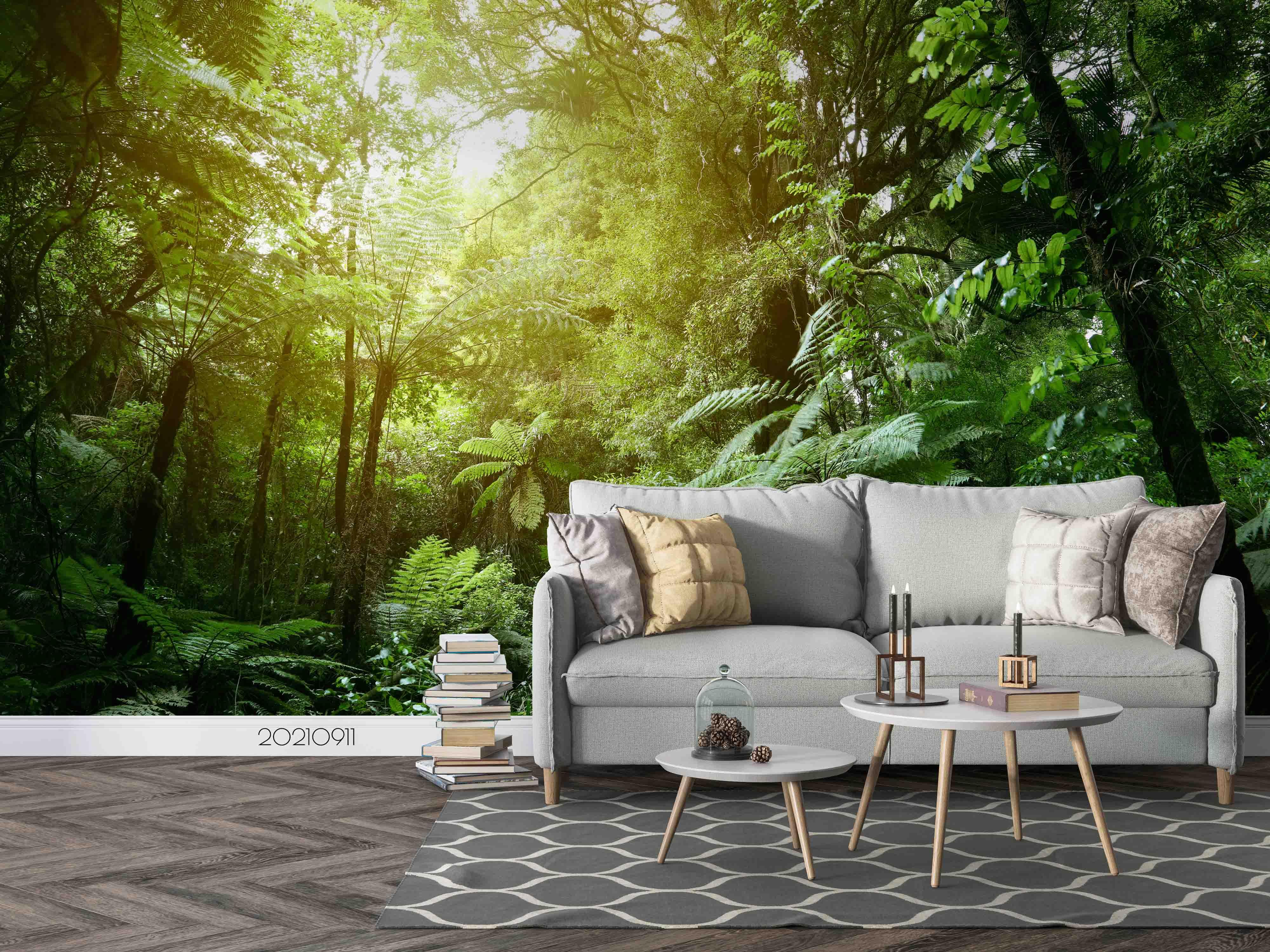 3D Sunshine Green Forest Landscape Wall Mural Wallpaper LQH 11- Jess Art Decoration